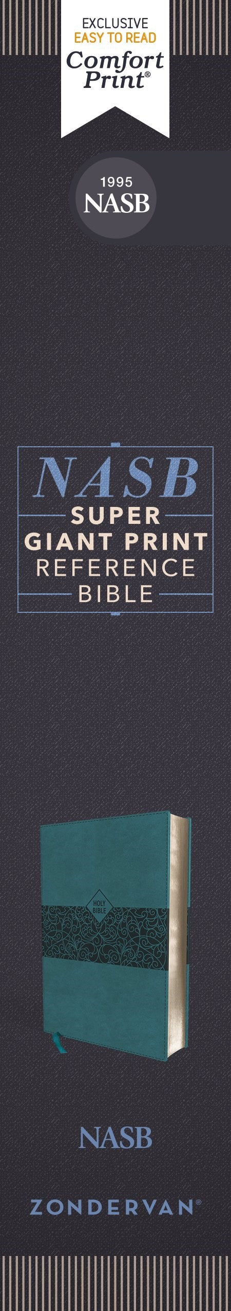 NASB, Super Giant Print Reference Bible, Leathersoft, Teal, Red Letter, 1995 Text, Comfort Print