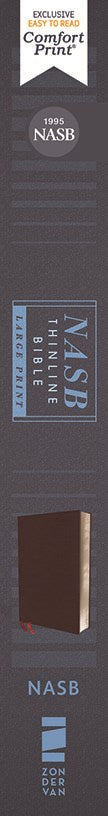 NASB, Thinline Bible, Large Print, Bonded Leather, Burgundy, Red Letter, 1995 Text, Thumb Indexed, Comfort Print