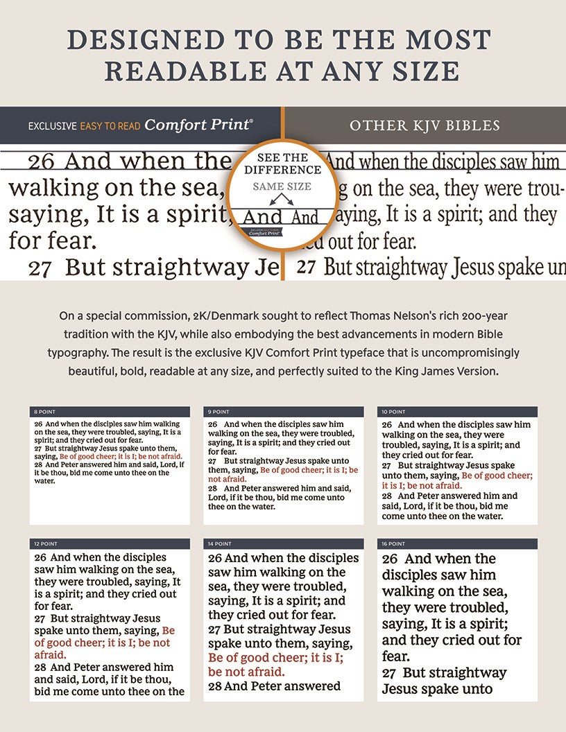 KJV, Reference Bible, Compact, Large Print, Leathersoft, Black, Red Letter, Comfort Print