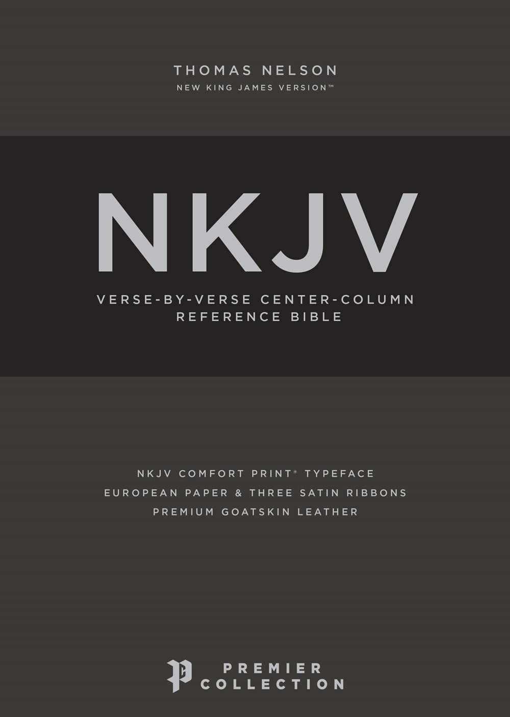 NKJV, Reference Bible, Classic Verse-by-Verse, Center-Column, Premium Goatskin Leather, Brown, Premier Collection, Red Letter, Comfort Print