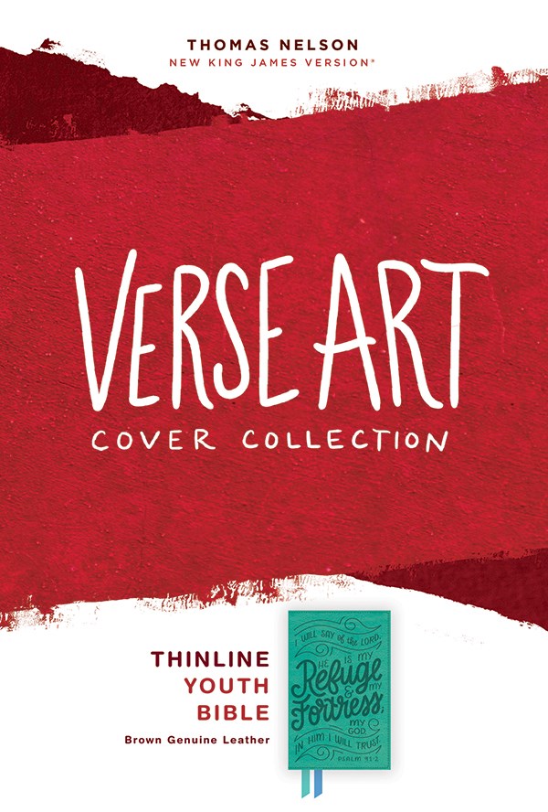 NKJV, Thinline Youth Edition Bible, Verse Art Cover Collection, Turquoise Leathersoft, Red Letter, Comfort Print