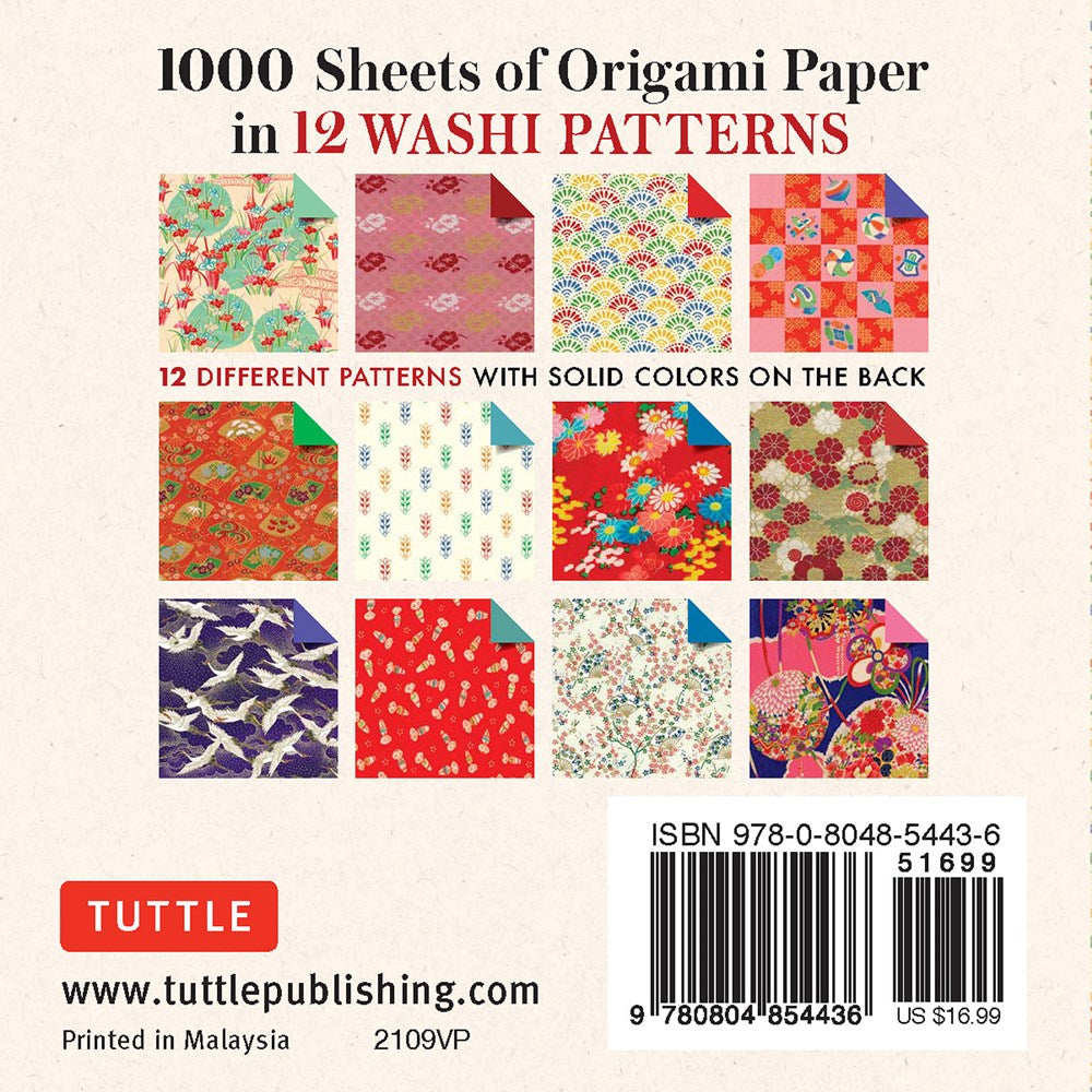 Origami Paper Washi Patterns 1,000 sheets 4" (10 cm)