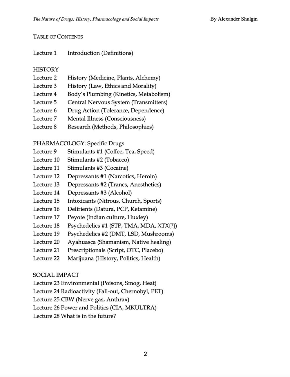 The Nature of Drugs Vol. 1