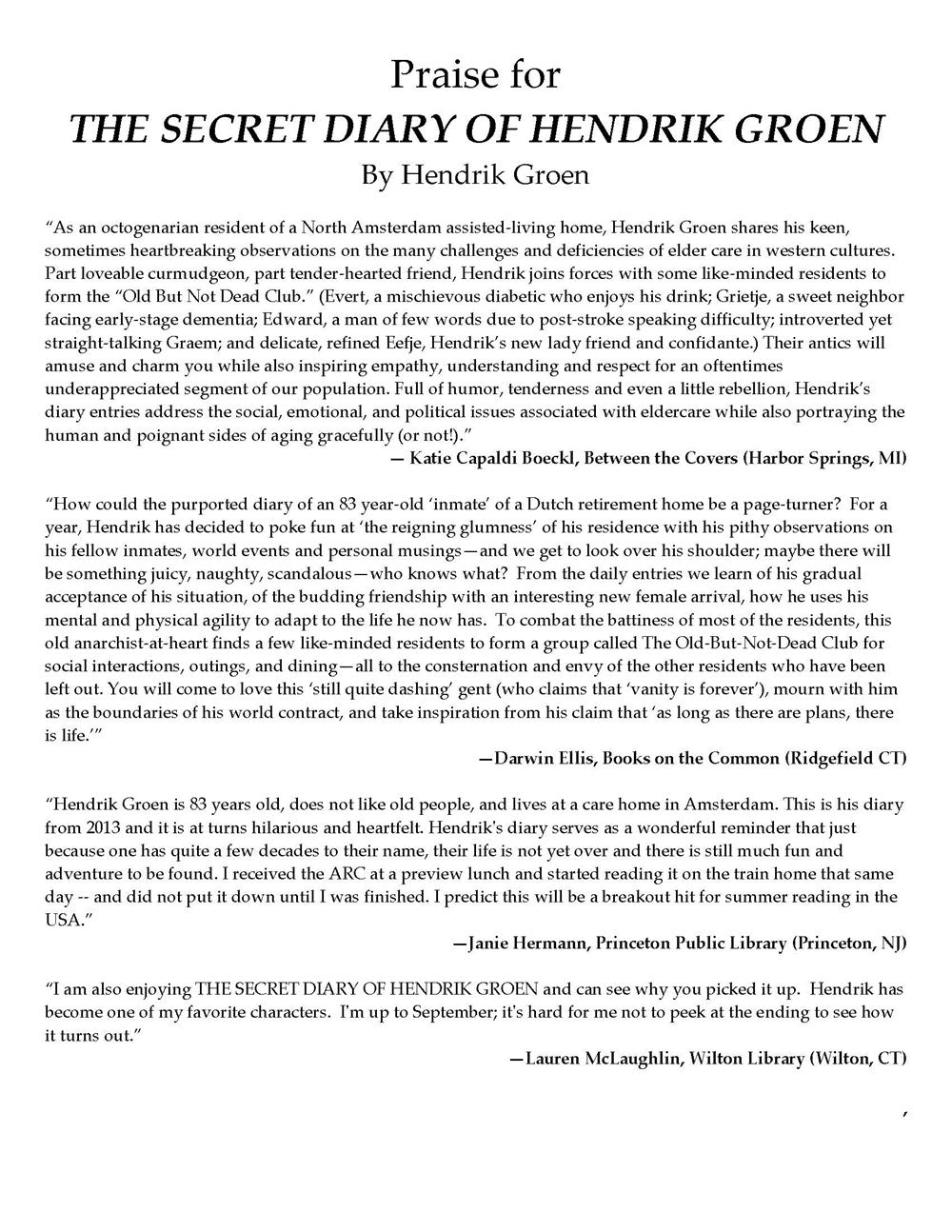 The Secret Diary of Hendrik Groen