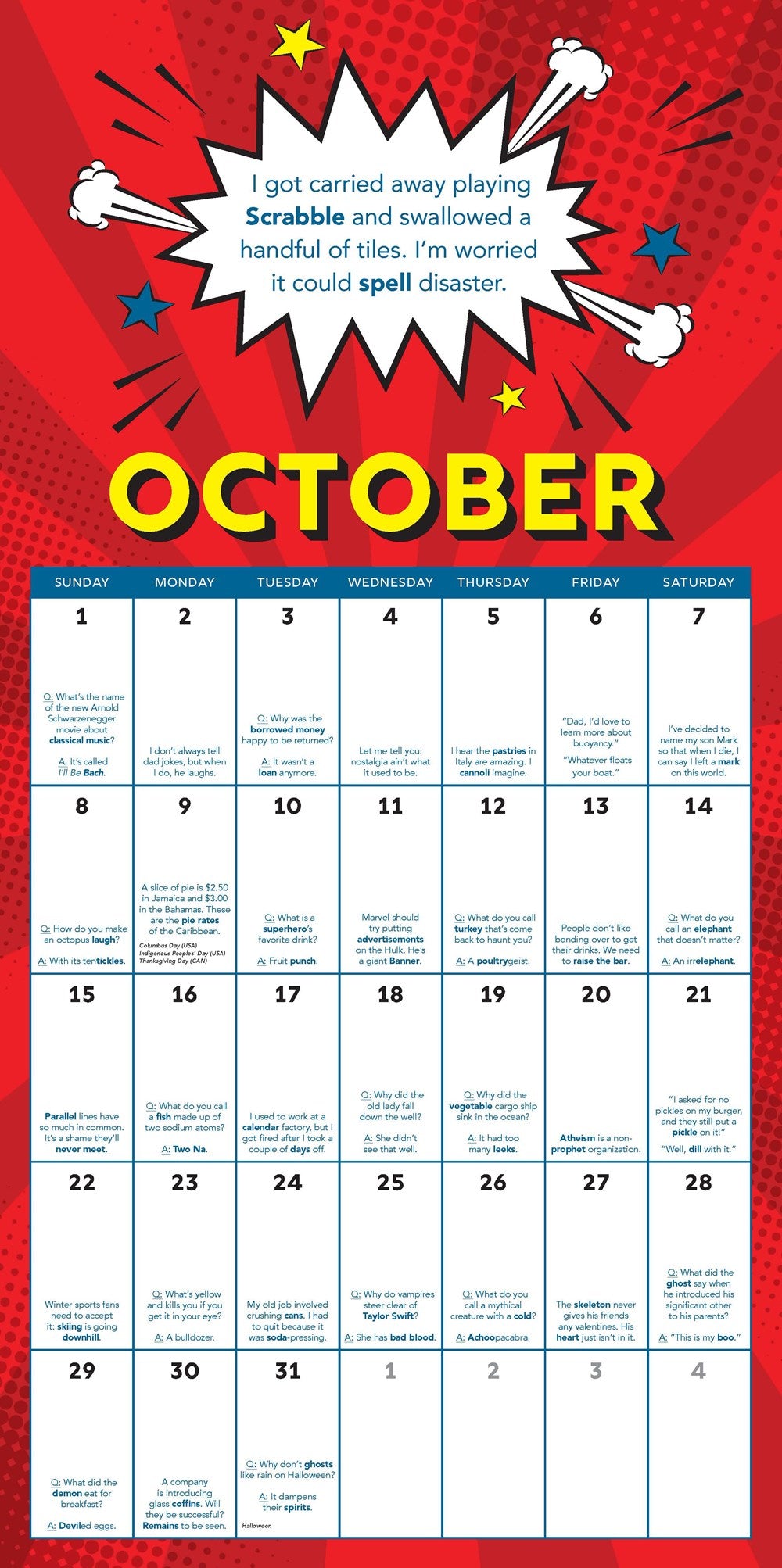 2023 Dad Jokes Wall Calendar