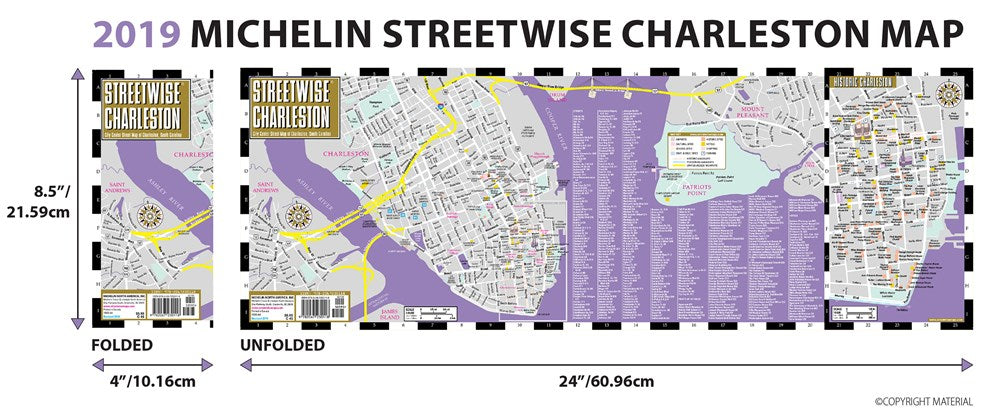 Streetwise Charleston Map - Laminated City Center Street Map of Charleston, South Carolina