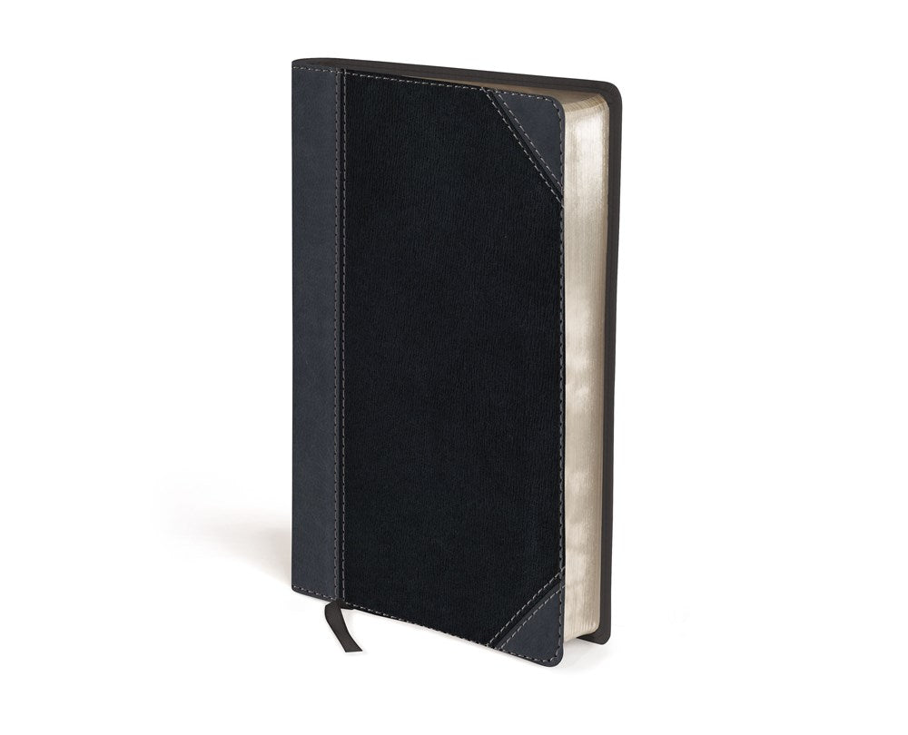 NIV, Thinline Bible, Compact, Leathersoft, Black/Gray, Red Letter, Comfort Print