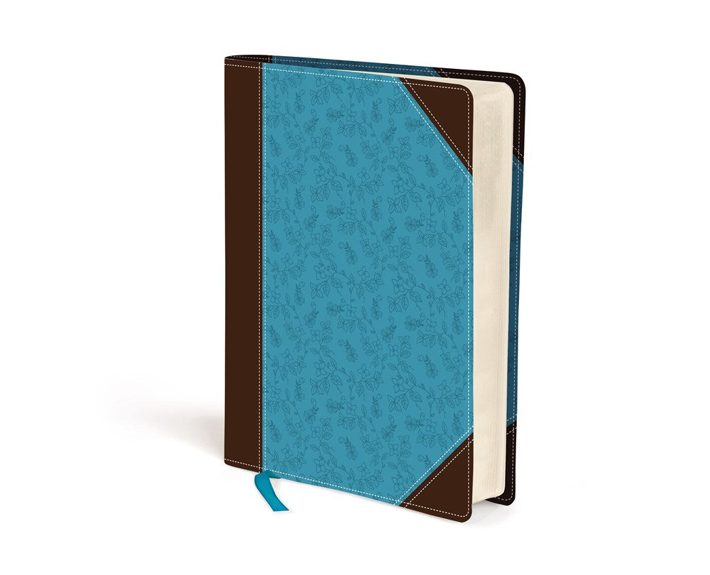 NIV, Journal the Word Bible (Perfect for Note-Taking), Leathersoft, Brown/Blue, Red Letter, Comfort Print