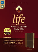 NIV, Life Application Study Bible, Third Edition, Personal Size, Leathersoft, Brown, Red Letter