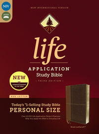 NIV, Life Application Study Bible, Third Edition, Personal Size, Leathersoft, Brown, Red Letter
