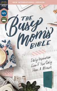 NIV, The Busy Mom's Bible, Leathersoft, Teal, Red Letter, Comfort Print: Daily Inspiration Even If You Only Have One Minute