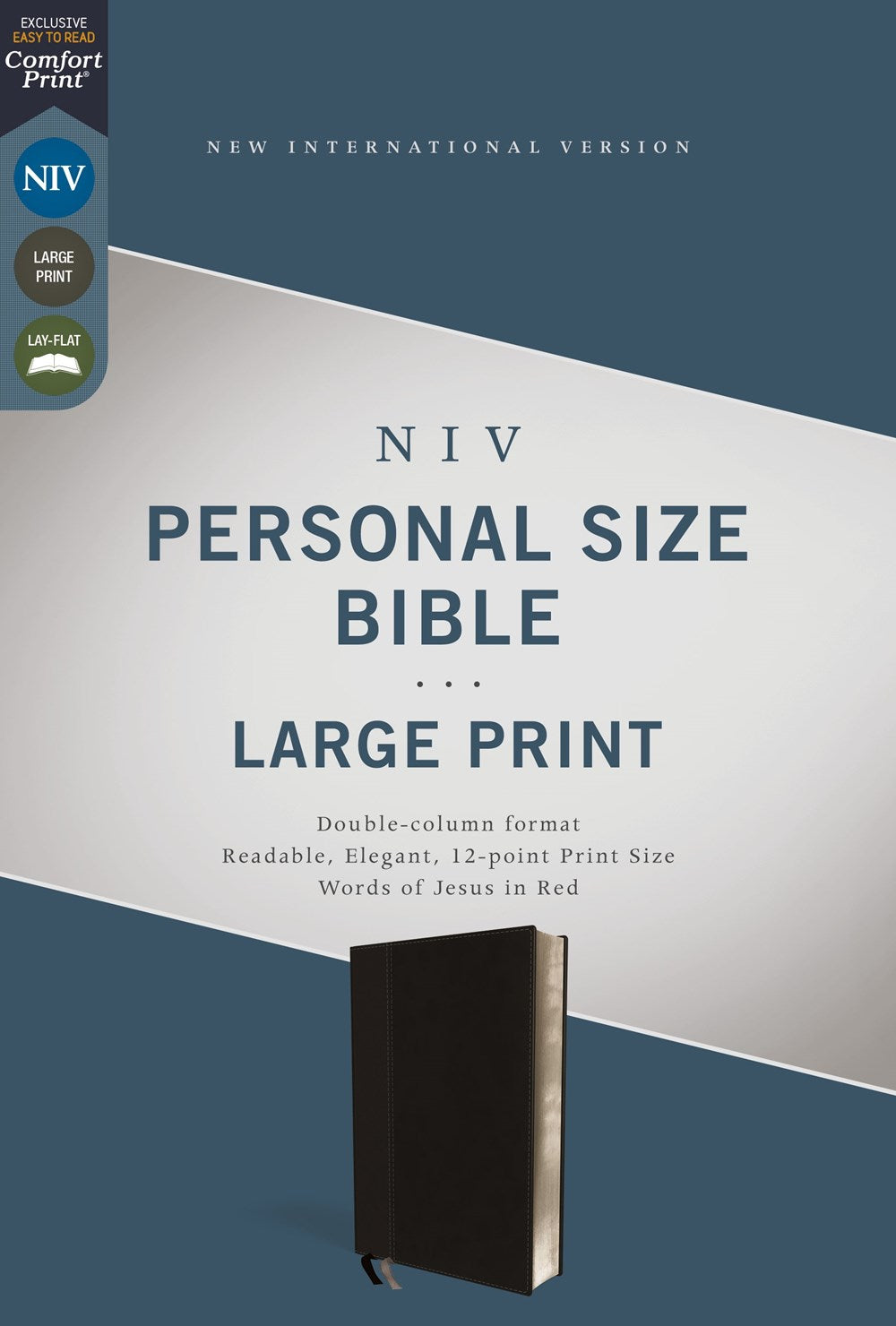 NIV, Personal Size Bible, Large Print, Leathersoft, Black, Red Letter, Comfort Print  (Large type / large print)