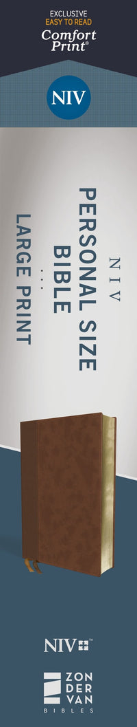 NIV, Personal Size Bible, Large Print, Leathersoft, Brown, Red Letter, Comfort Print  (Large type / large print)