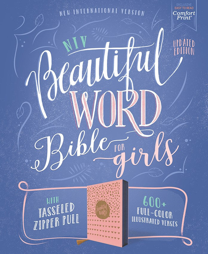 NIV, Beautiful Word Bible for Girls, Updated Edition, Leathersoft, Zippered, Pink, Red Letter, Comfort Print