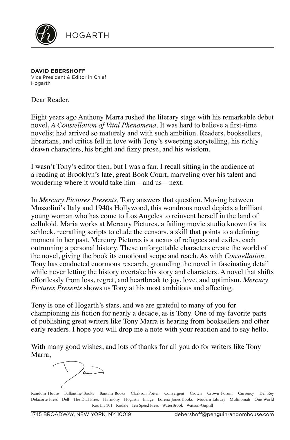 Mercury Pictures Presents: A Novel