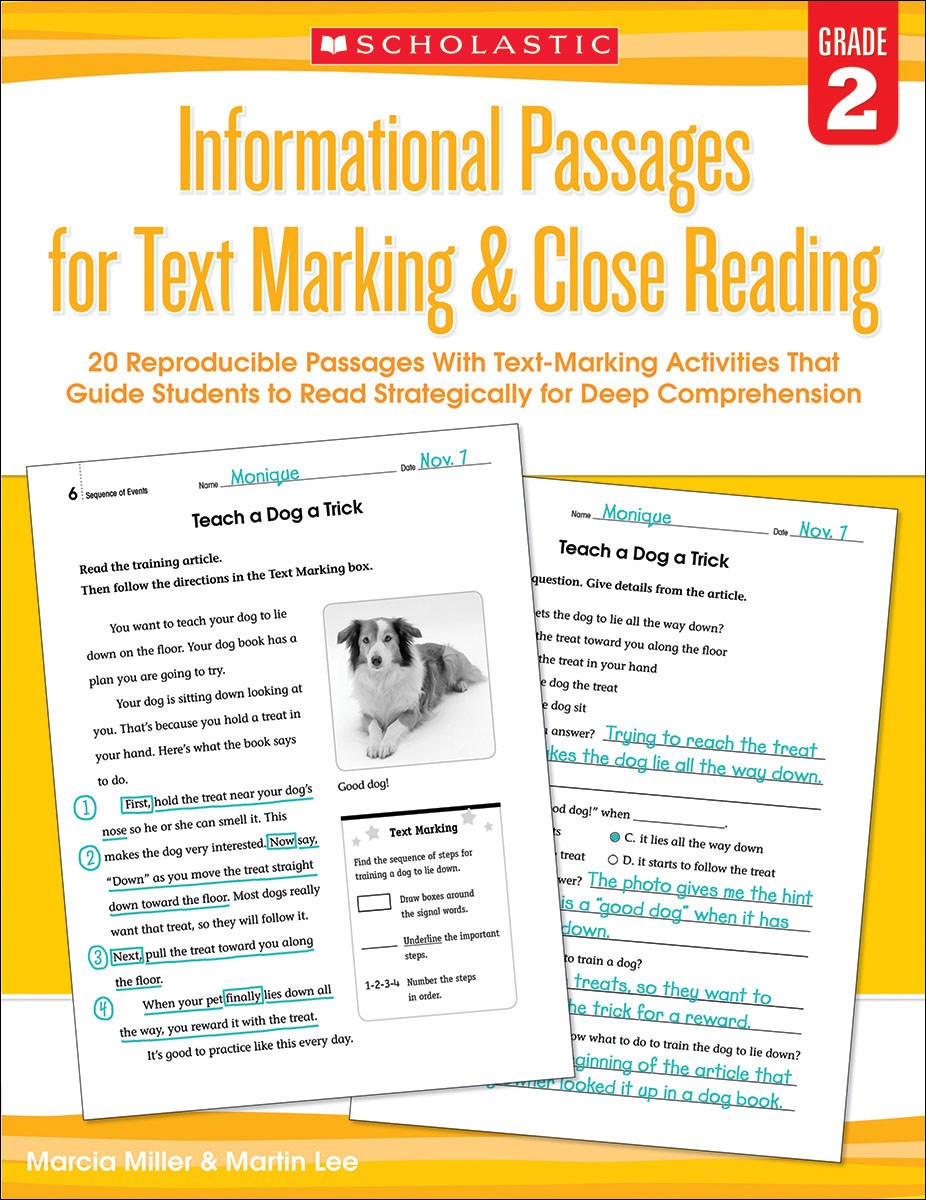 Informational Passages for Text Marking & Close Reading: Grade 2 : 20 Reproducible Passages With Text-Marking Activities That Guide Students to Read Strategically for Deep Comprehension