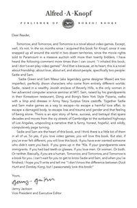 Tomorrow, and Tomorrow, and Tomorrow: A novel