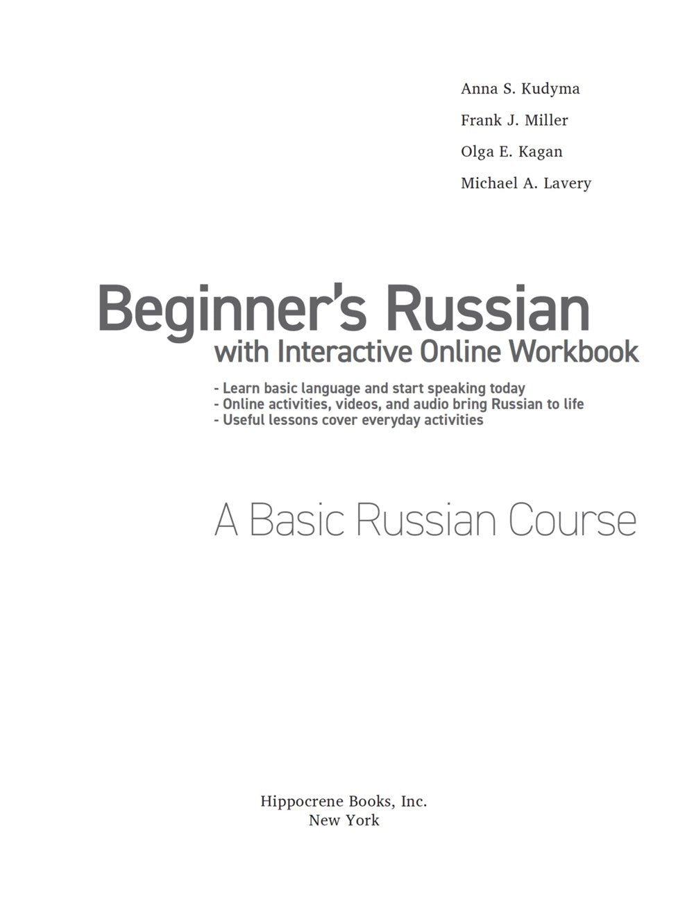 Beginner's Russian with Interactive Online Workbook, 2nd edition