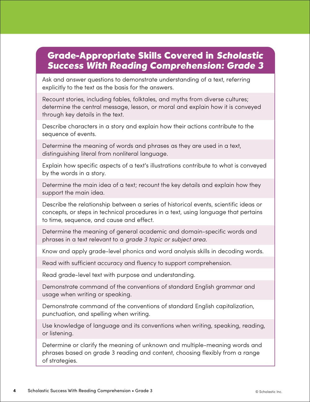 Scholastic Success with Reading Comprehension Grade 3 Workbook