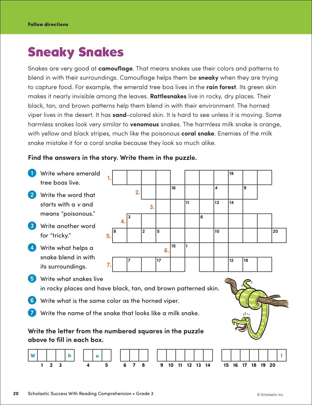 Scholastic Success with Reading Comprehension Grade 3 Workbook