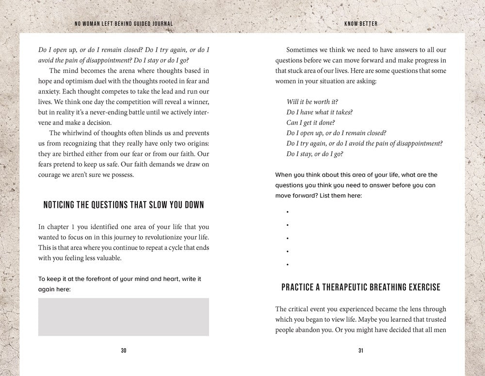 No Woman Left Behind Guided Journal: A Journey to Breaking Up with Your Fears and Revolutionizing Your Life (A Woman Evolve Experience)