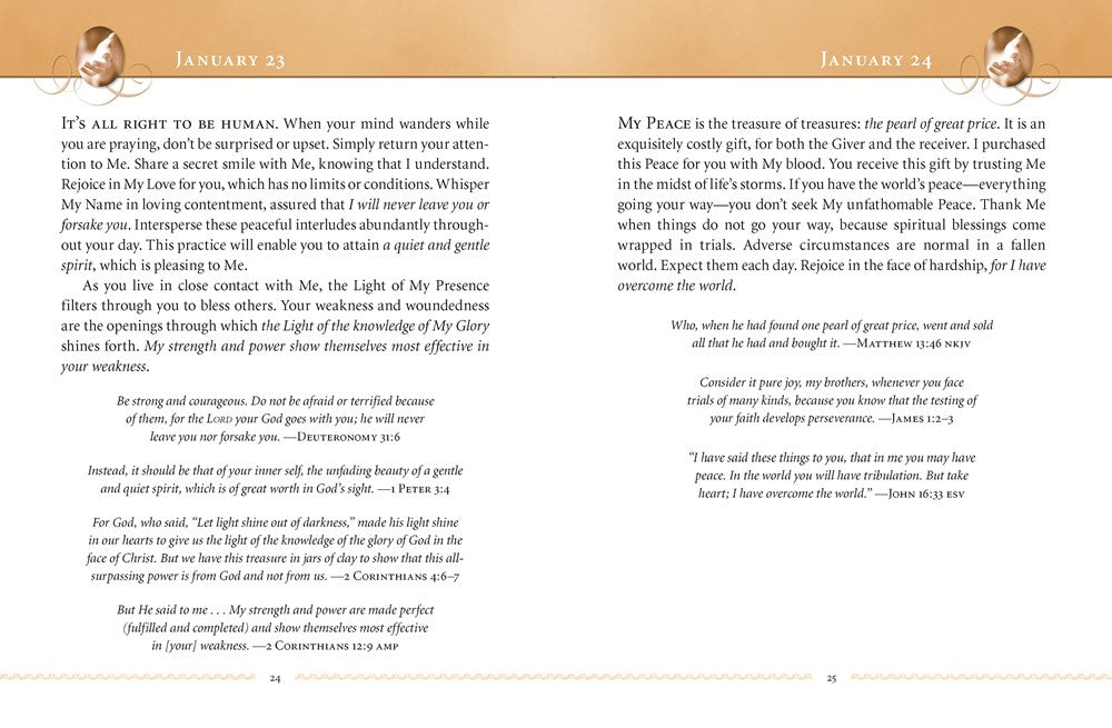 Jesus Calling, Large Text Brown Leathersoft, with Full Scriptures: Enjoying Peace in His Presence (A 365-Day Devotional) (Large type / large print)