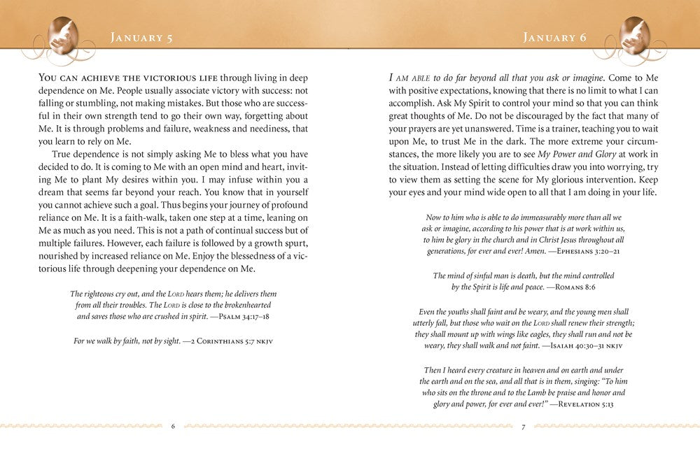 Jesus Calling, Large Text Brown Leathersoft, with Full Scriptures: Enjoying Peace in His Presence (A 365-Day Devotional) (Large type / large print)