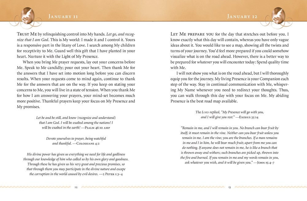 Jesus Calling, Large Text Brown Leathersoft, with Full Scriptures: Enjoying Peace in His Presence (A 365-Day Devotional) (Large type / large print)