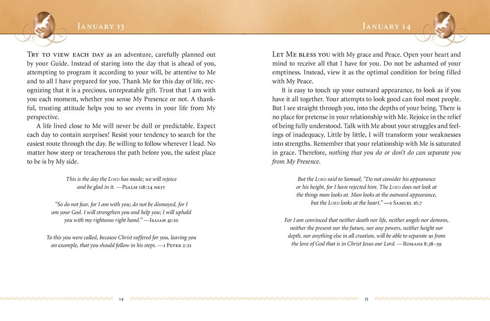 Jesus Calling, Large Text Brown Leathersoft, with Full Scriptures: Enjoying Peace in His Presence (A 365-Day Devotional) (Large type / large print)