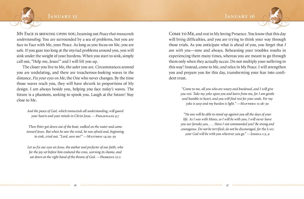 Jesus Calling, Large Text Brown Leathersoft, with Full Scriptures