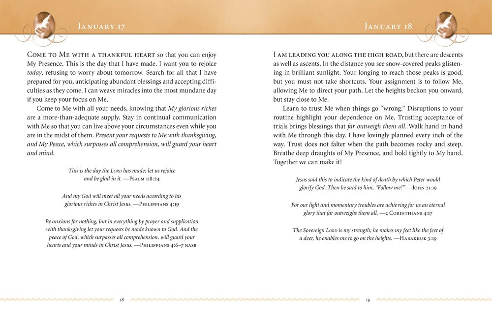 Jesus Calling, Large Text Brown Leathersoft, with Full Scriptures: Enjoying Peace in His Presence (A 365-Day Devotional) (Large type / large print)
