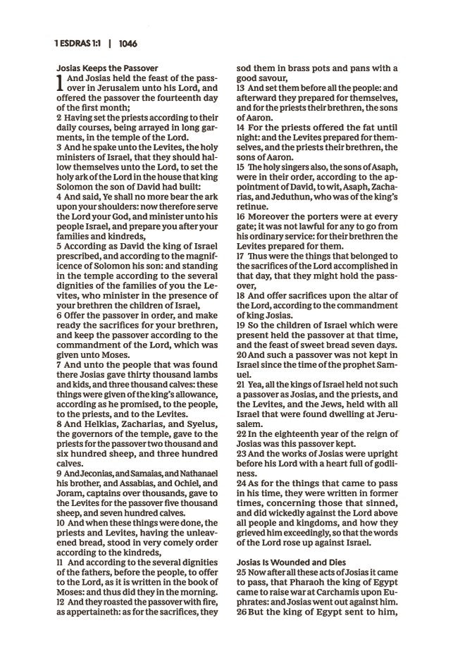 KJV Holy Bible with Apocrypha and 73,000 Center-Column Cross References, Black Genuine Leather, Red Letter, Comfort Print: King James Version