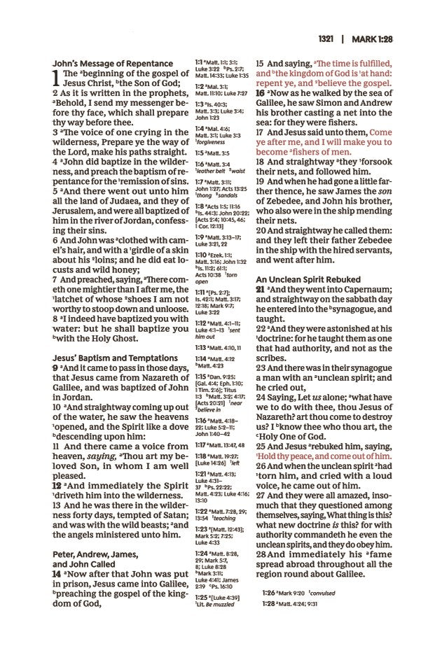 KJV Holy Bible with Apocrypha and 73,000 Center-Column Cross References, Black Genuine Leather, Red Letter, Comfort Print: King James Version