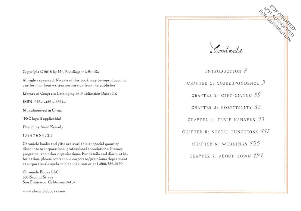 Mr. Boddington's Etiquette