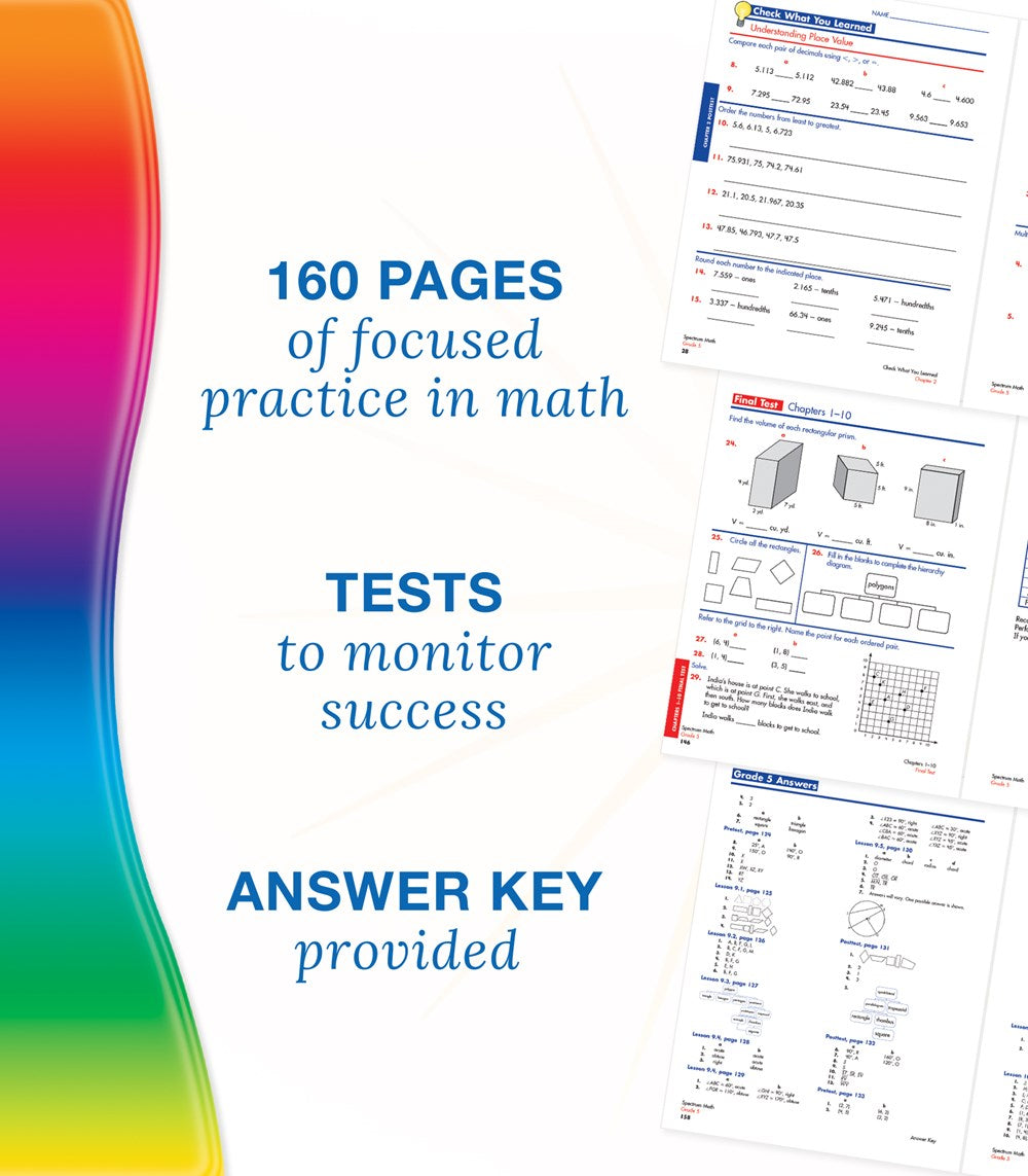 Spectrum Math Workbook, Grade 5
