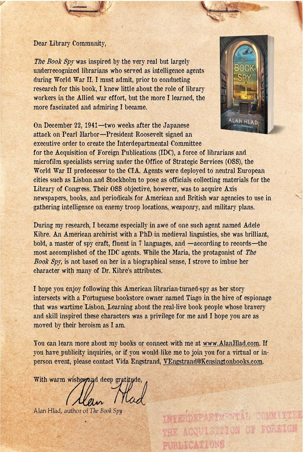 The Book Spy: A WW2 Novel of Librarian Spies