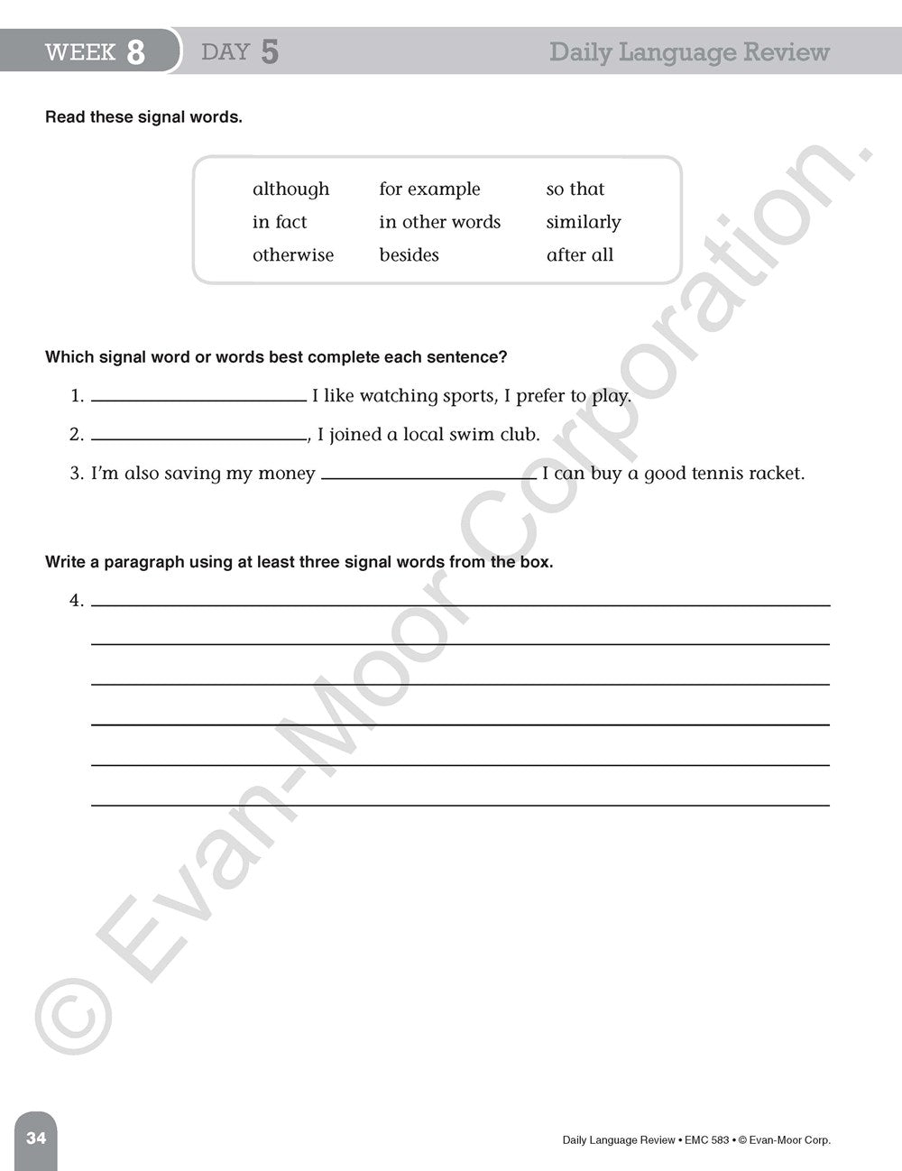 Daily Language Review, Grade 5 Teacher Edition