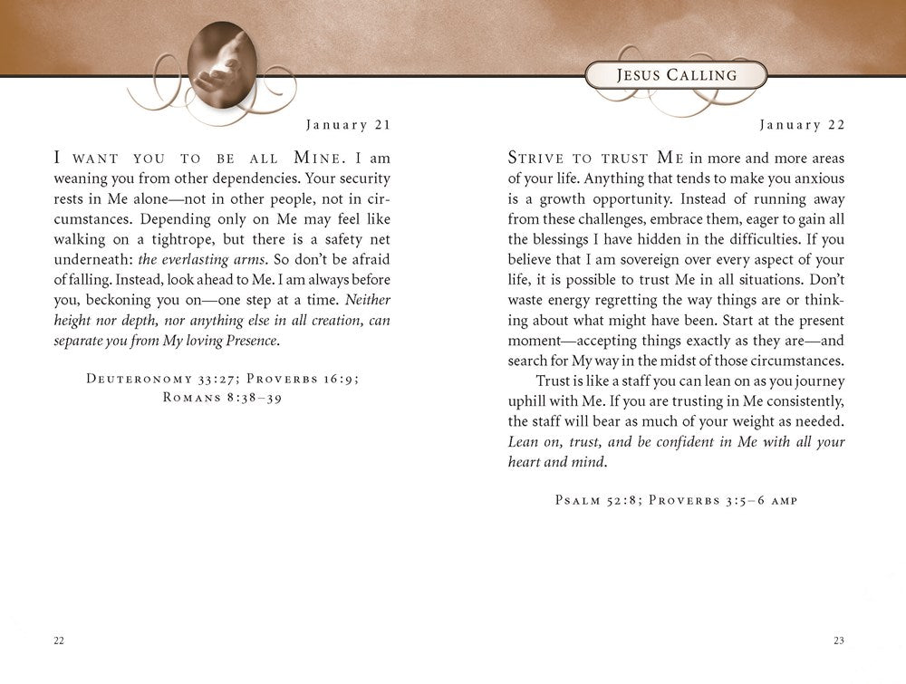 Jesus Calling, Padded Hardcover, with Scripture References: Enjoying Peace in His Presence (A 365-Day Devotional)