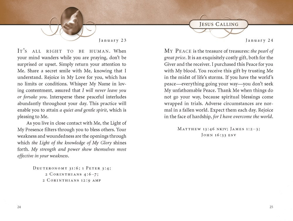 Jesus Calling, Padded Hardcover, with Scripture References: Enjoying Peace in His Presence (A 365-Day Devotional)