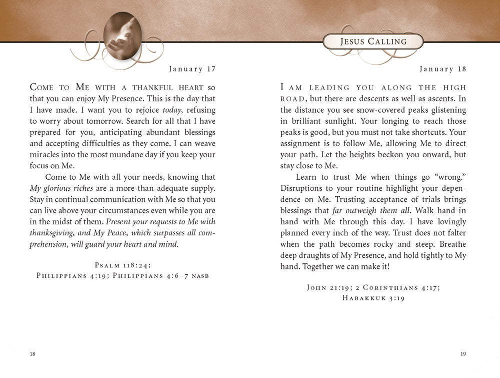 Jesus Calling, Padded Hardcover, with Scripture References: Enjoying Peace in His Presence (A 365-Day Devotional)