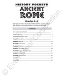 History Pockets: Ancient Rome, Grade 4 - 6 Teacher Resource