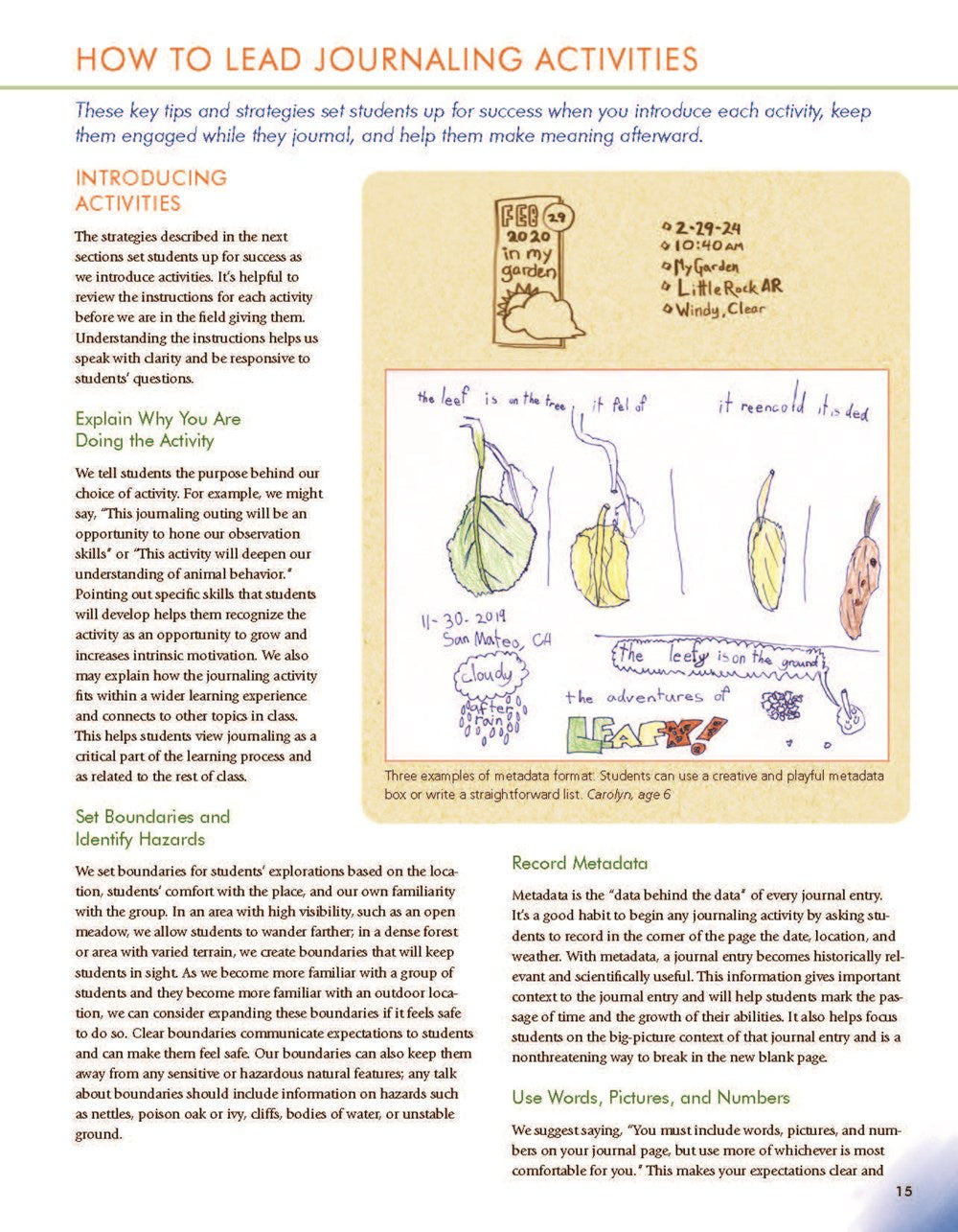 How to Teach Nature Journaling