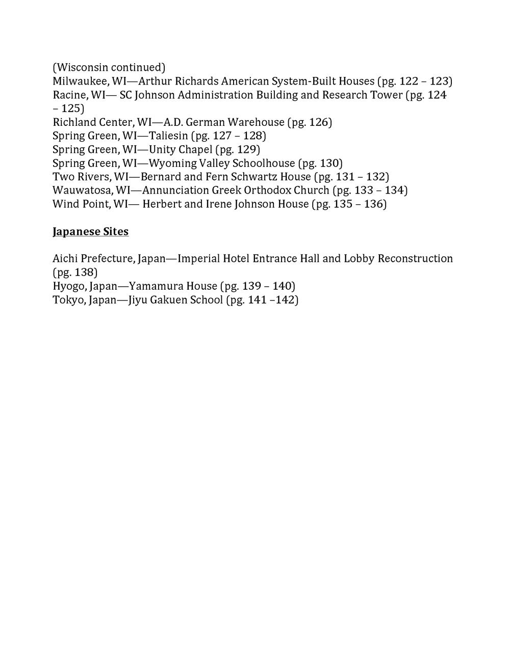 Wright Sites