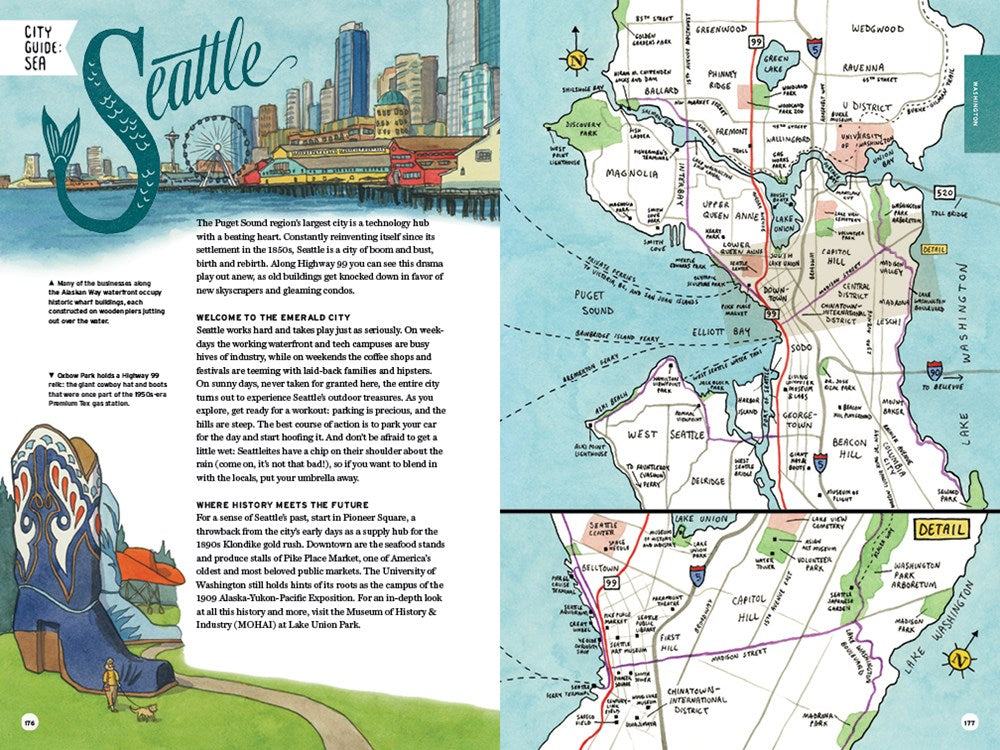 The Best Coast: A Road Trip Atlas : Illustrated Adventures along the West Coasts Historic Highways (Travel Guide to Washington, Oregon, California & PCH)