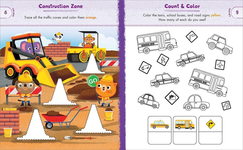 Preschool Activity Book Trucks, Cars, and Airplanes