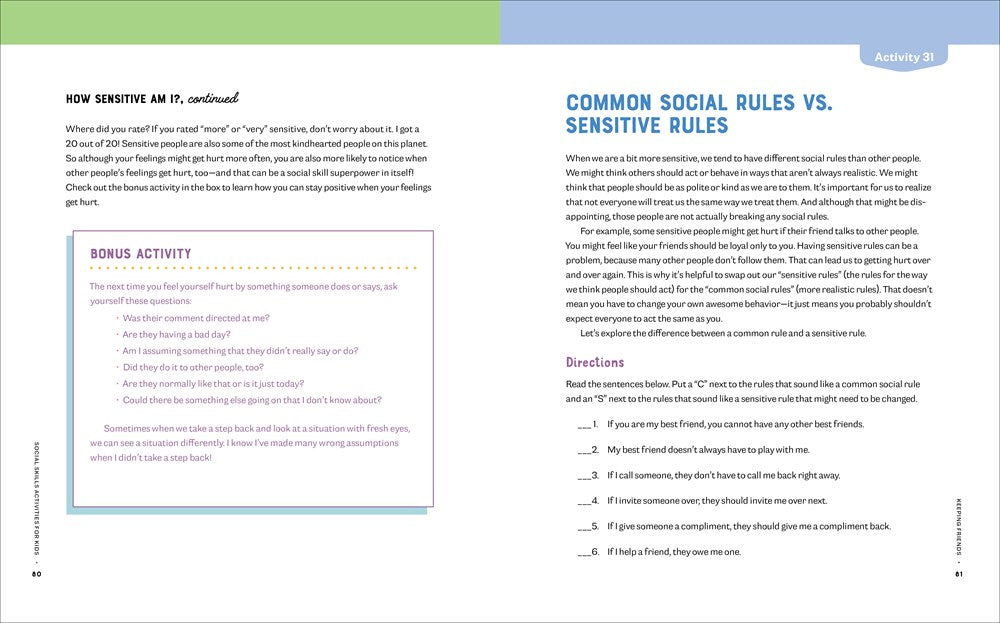 Social Skills Activities for Kids: 50 Fun Exercises for Making Friends, Talking and Listening, and Understanding Social Rules