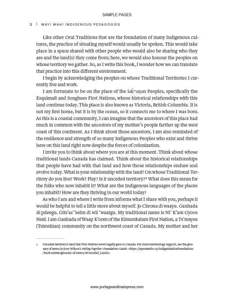 Wayi Wah! Indigenous Pedagogies
