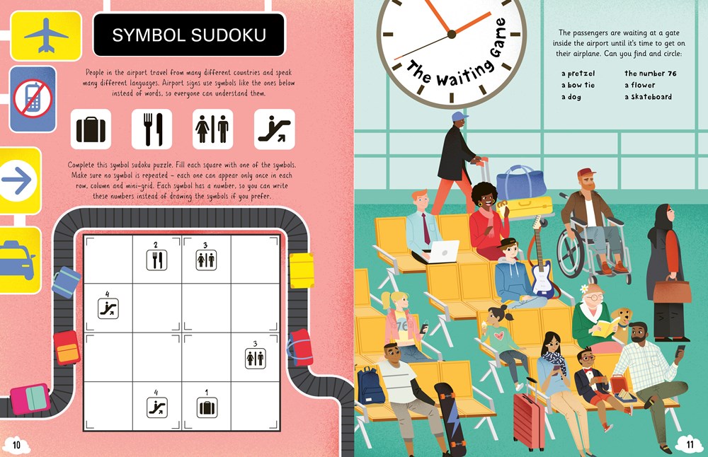 On The Plane Activity Book: Includes puzzles, mazes, dot-to-dots and drawing activities