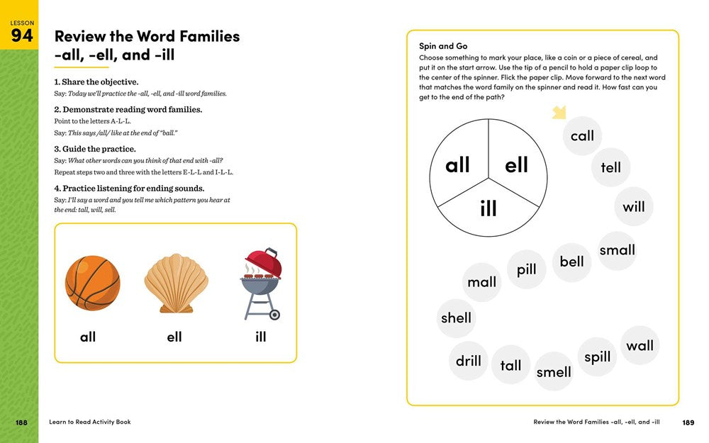 Learn to Read Activity Book