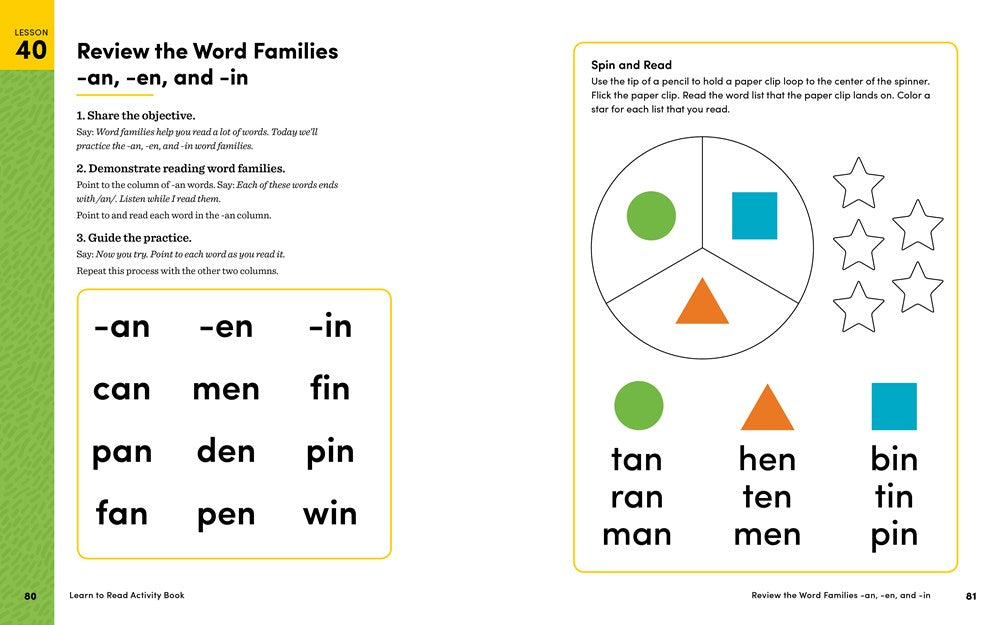 Learn to Read Activity Book: 101 Fun Lessons to Teach Your Child to Read